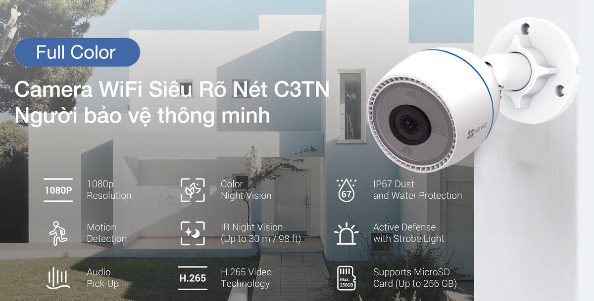 Camera wifi Ezviz C3TN 2.0MP Color ban đêm có màu - Ảnh 3